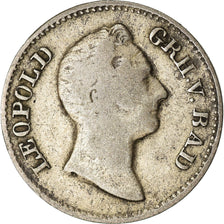 Moneda, Estados alemanes, BADEN, Ludwig I, 3 Kreuzer, 1834, BC+, Plata, KM:199