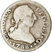 Coin, Spain, Charles III, 1/2 Réal, 1788, Seville, VF(20-25), Silver, KM:410.2