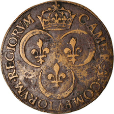 Francia, Token, Royal, Henri II, Chambre des Comptes du Roi, 1552, BC+, Latón