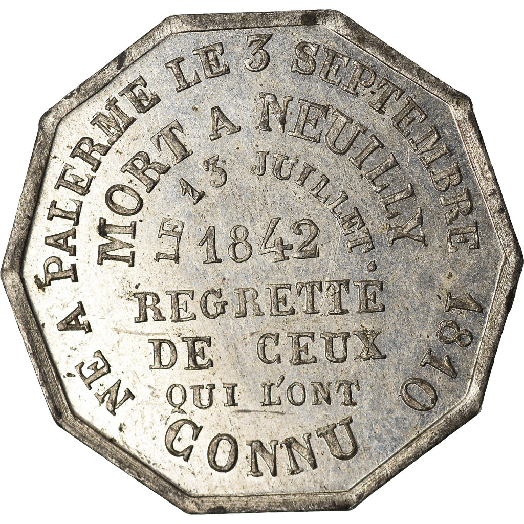 France, Jeton, Mort de Ferdinand Philippe, Duc d'Orléans, 1842, SUP, Tin
