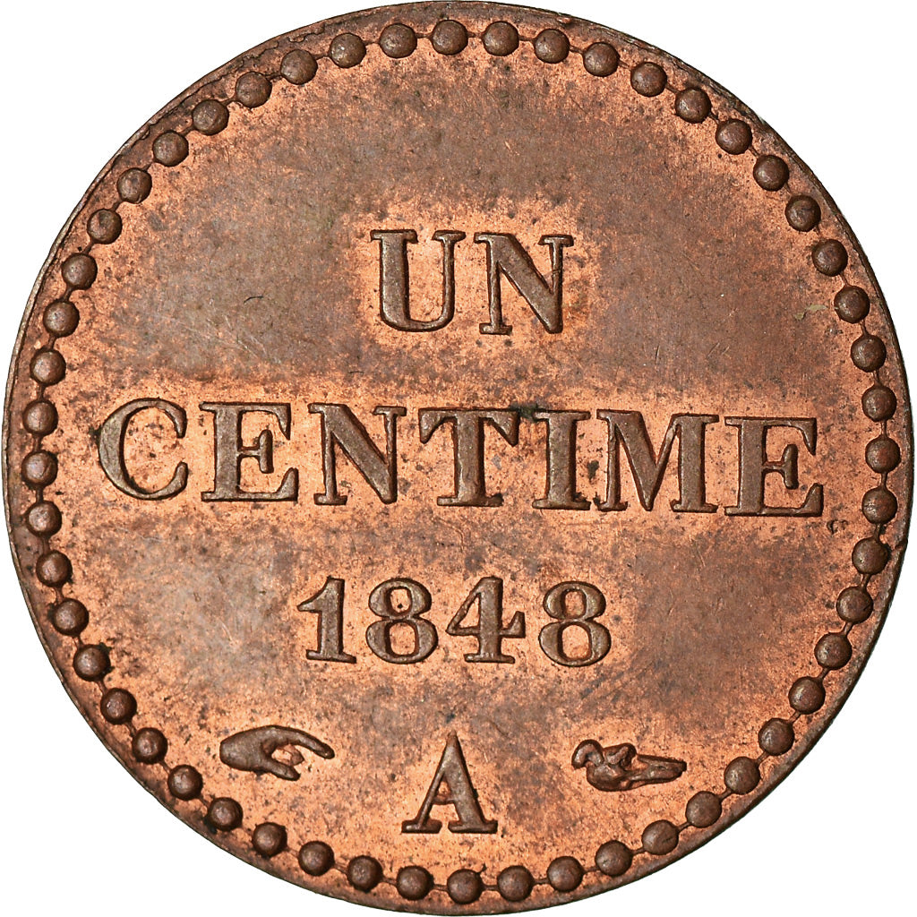Coin, France, Dupré, Centime, 1848, Paris, AU(55-58), Bronze, KM:754