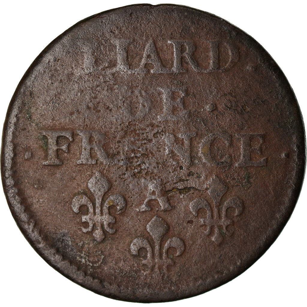 Moneda, Francia, Louis XIV, Liard de France au buste juvénile, deuxième type