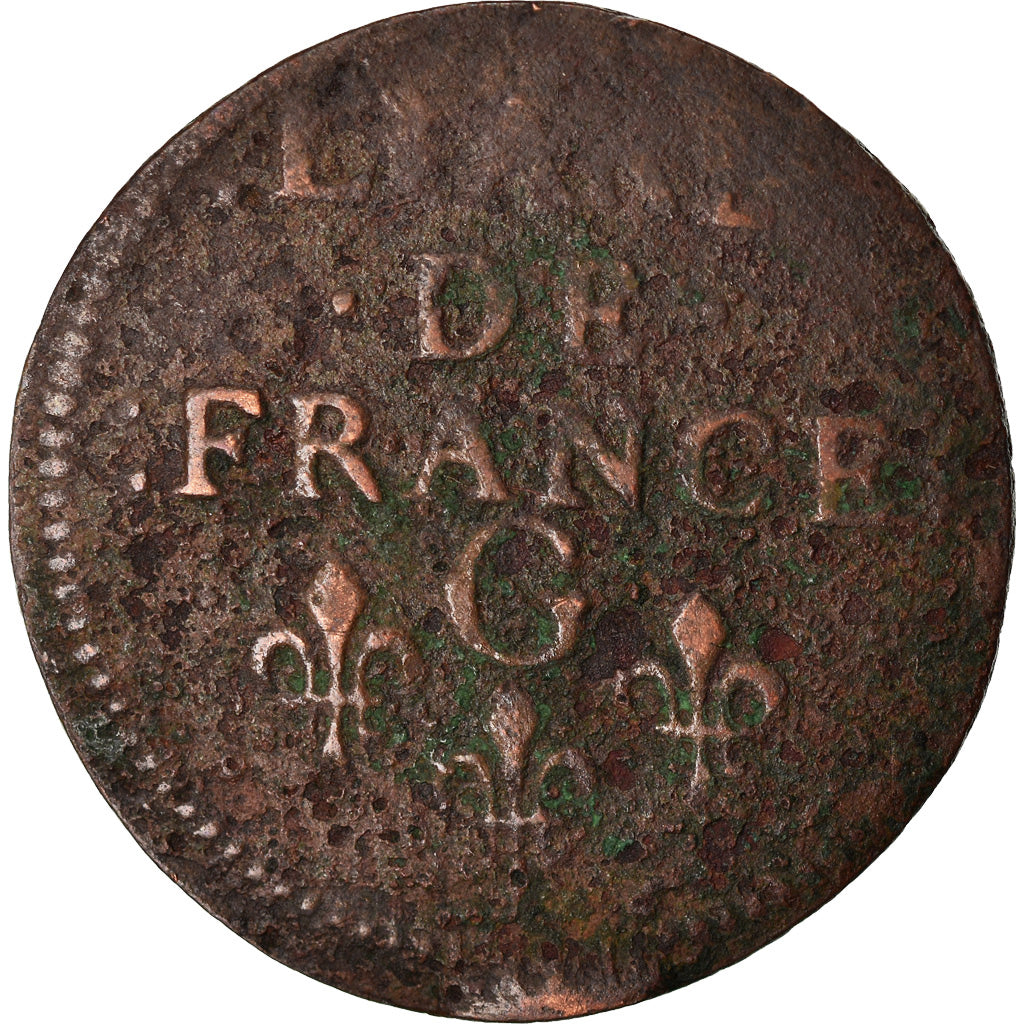 Coin, France, Louis XIV, Liard de France au buste juvénile, deuxième type