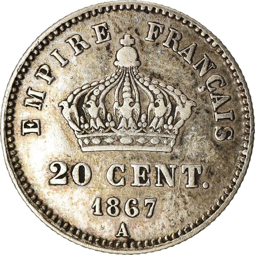 Coin, France, Napoleon III, Napoléon III, 20 Centimes, 1867, Paris, EF(40-45)
