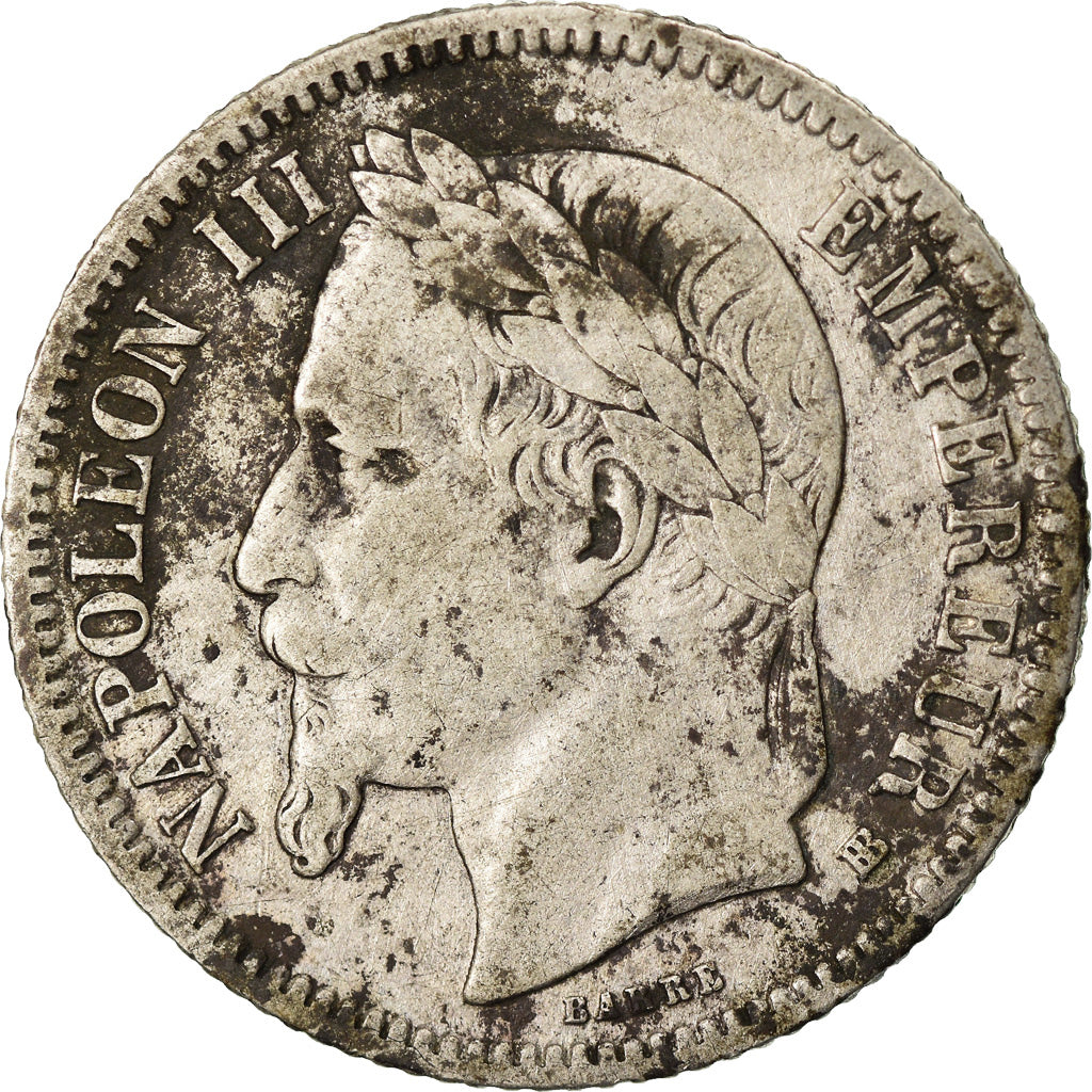 Coin, France, Napoleon III, Napoléon III, Franc, 1866, Strasbourg, VF(20-25)