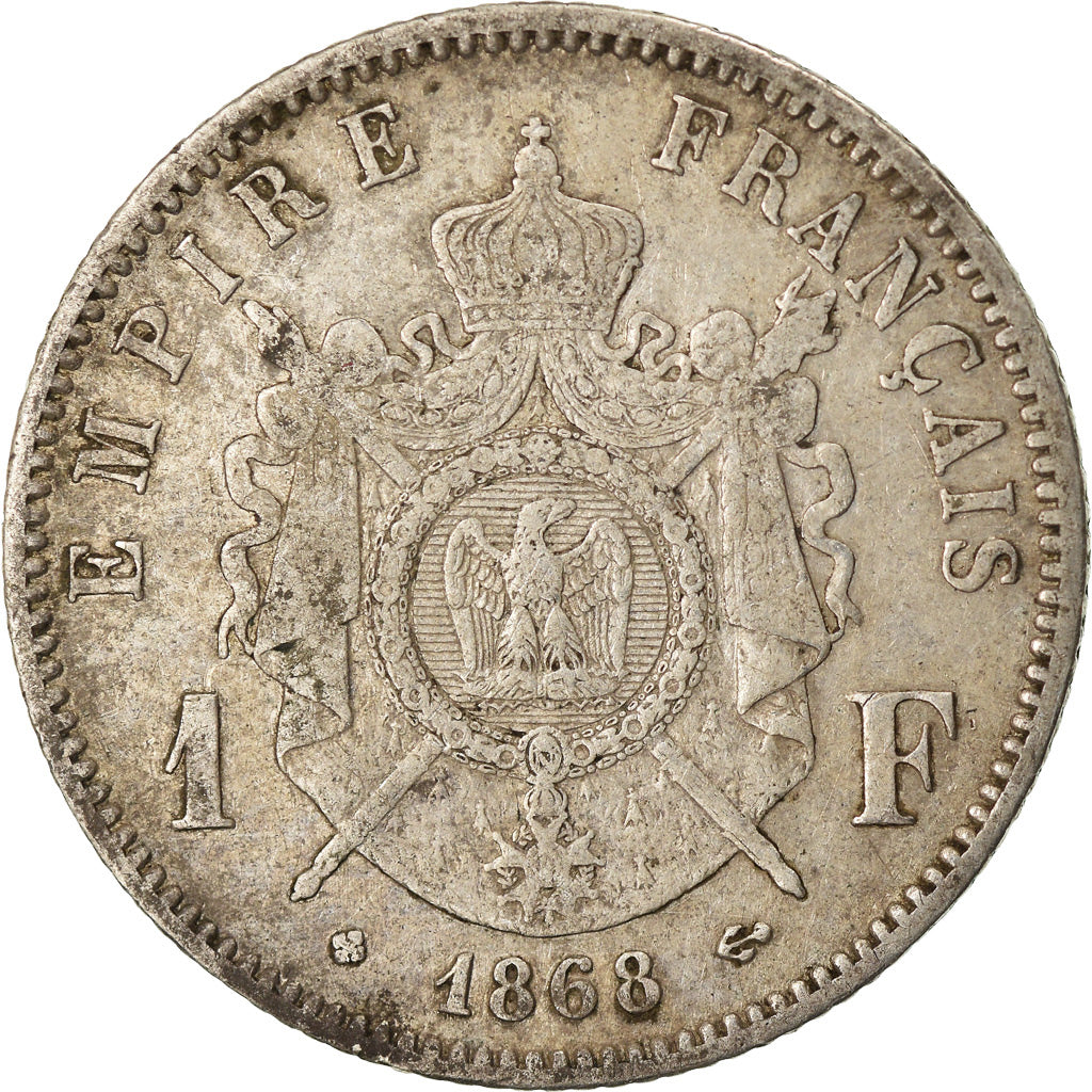 Munten, Frankrijk, Napoleon III, Napoléon III, Franc, 1868, Strasbourg, FR+