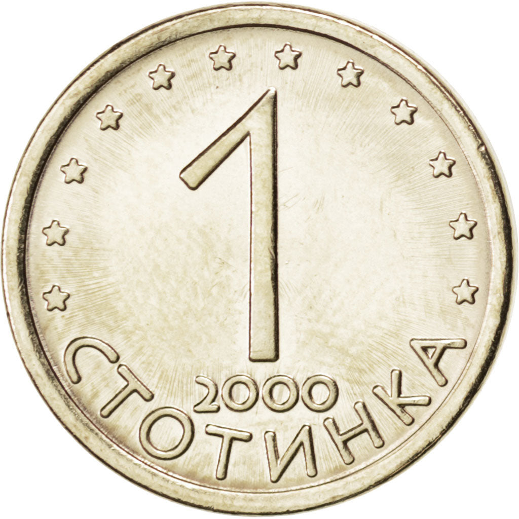 BULGARIA, Stotinka, 2000, KM #237, MS(63), Aluminum-Bronze, 16, 1.79