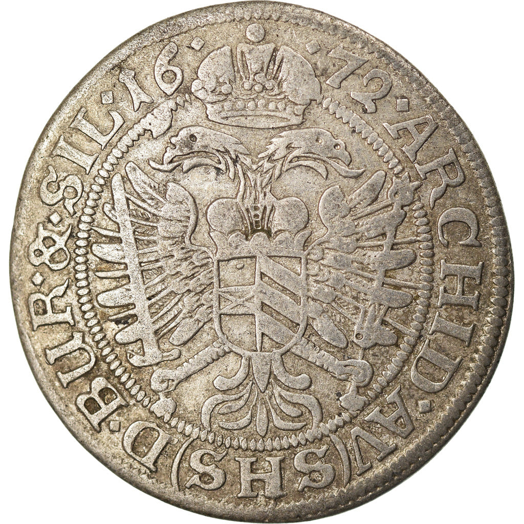 Coin, Austria, Leopold I, 6 Kreuzer, 1672, Breslau, EF(40-45), Silver