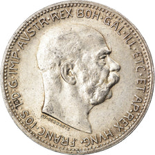 Moneda, Austria, Franz Joseph I, Corona, 1915, MBC, Plata, KM:2820