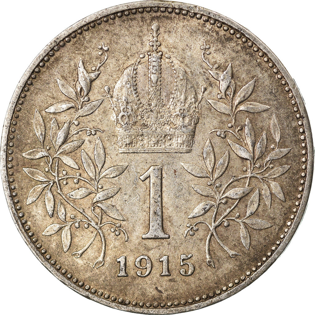Moneda, Austria, Franz Joseph I, Corona, 1915, MBC, Plata, KM:2820