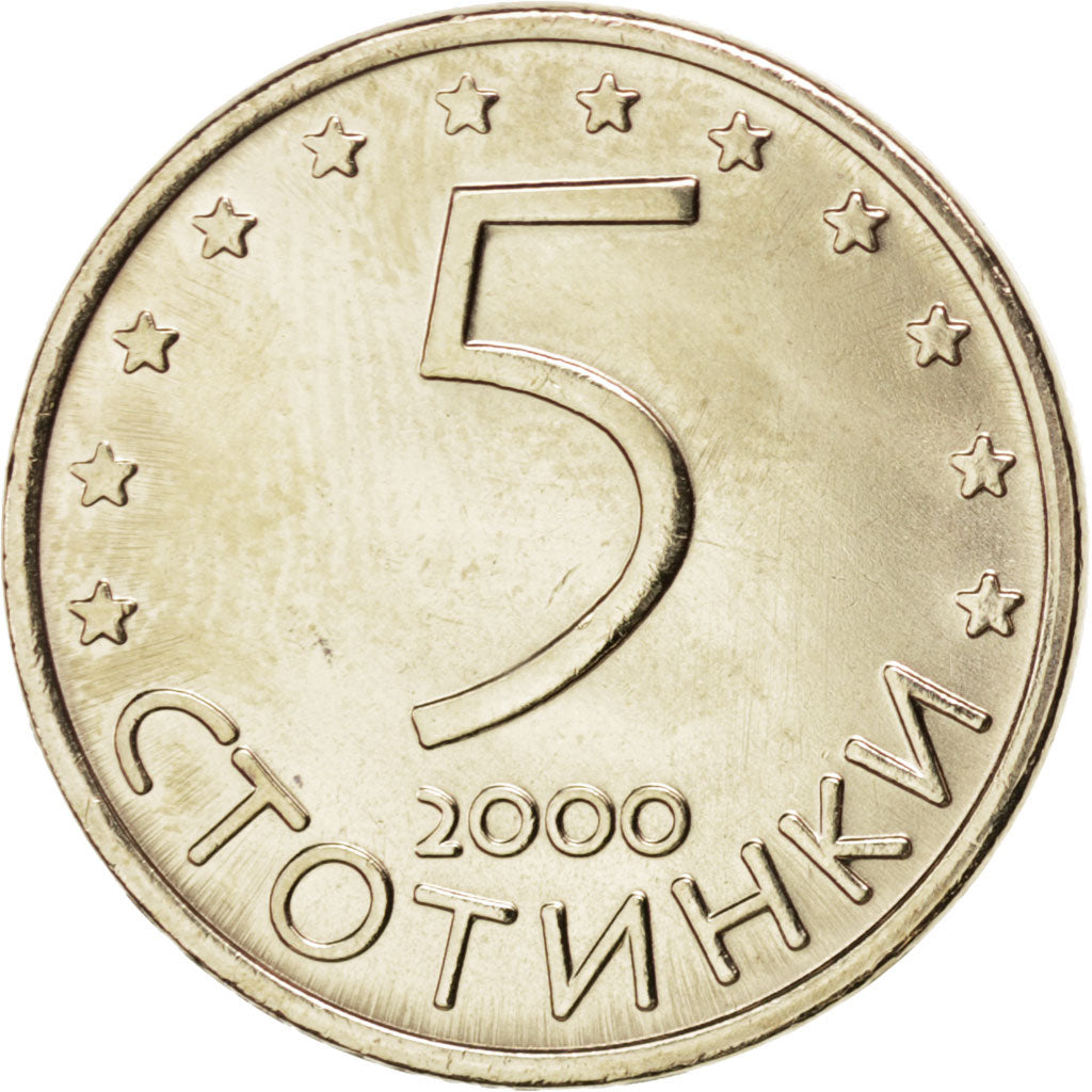 BULGARIA, 5 Stotinki, 2000, KM #239, MS(63), Aluminum-Bronze, 20, 3.46