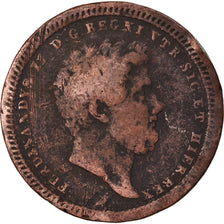 Munten, Italiaanse staten, NAPLES, Ferdinando II, 2 Tornesi, 1843, FR, Koper