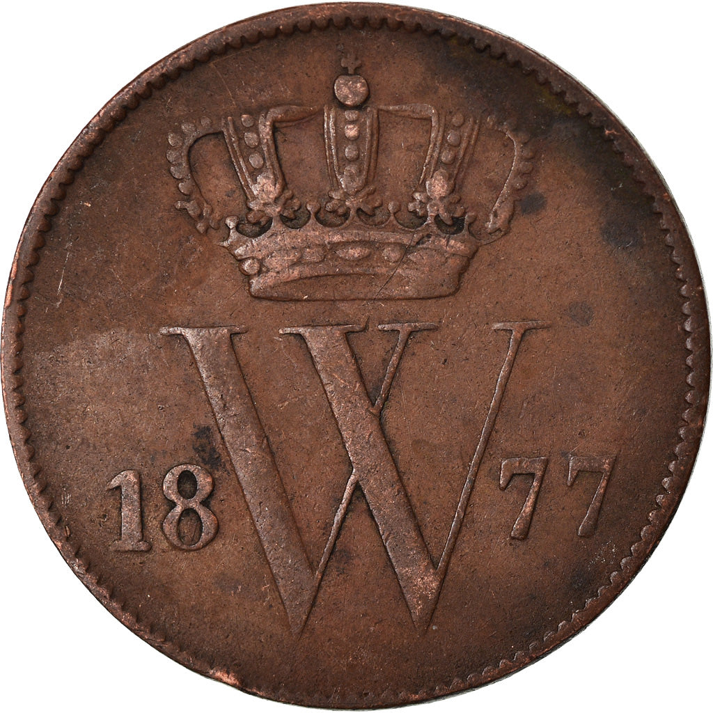 Moneda, Países Bajos, William III, Cent, 1877, BC+, Cobre, KM:100