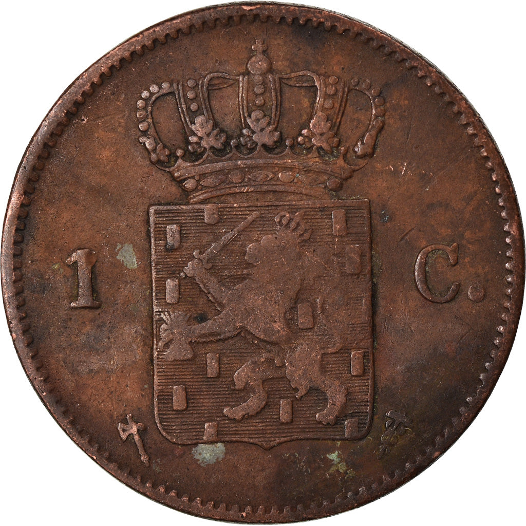 Moneda, Países Bajos, William III, Cent, 1877, BC+, Cobre, KM:100