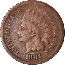 Coin, United States, Indian Head Cent, Cent, 1881, U.S. Mint, Philadelphia