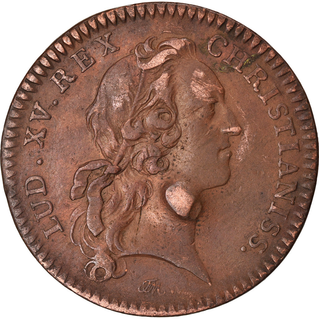 Francia, Token, Louis XV, Trésor Royal, Chambre du Trésor, 1741, BC+, Cobre