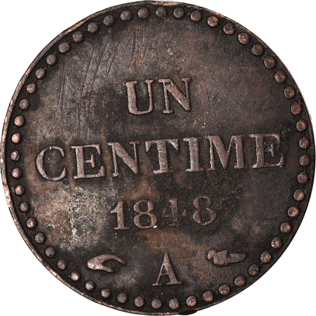 Coin, France, Dupré, Centime, 1848, Paris, VF(30-35), Bronze, KM:754