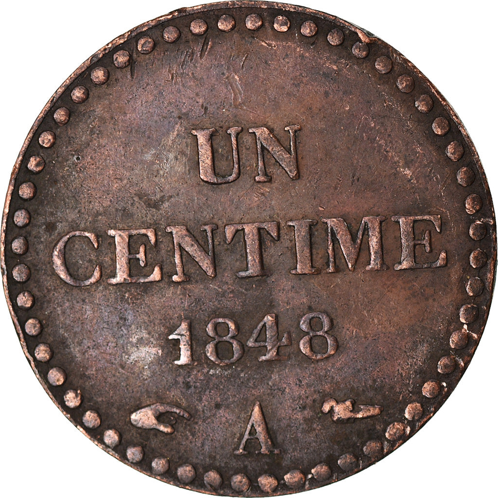 Coin, France, Dupré, Centime, 1848, Paris, EF(40-45), Bronze, KM:754