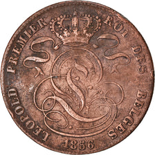 Münze, Belgien, Leopold I, 5 Centimes, 1856, S+, Kupfer, KM:5.1