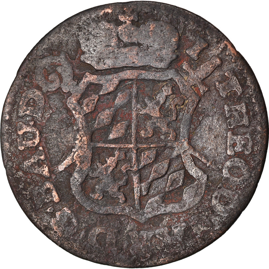 Moneda, LIEJA, John Theodore, Liard, 1750, Liege, BC+, Cobre, KM:155