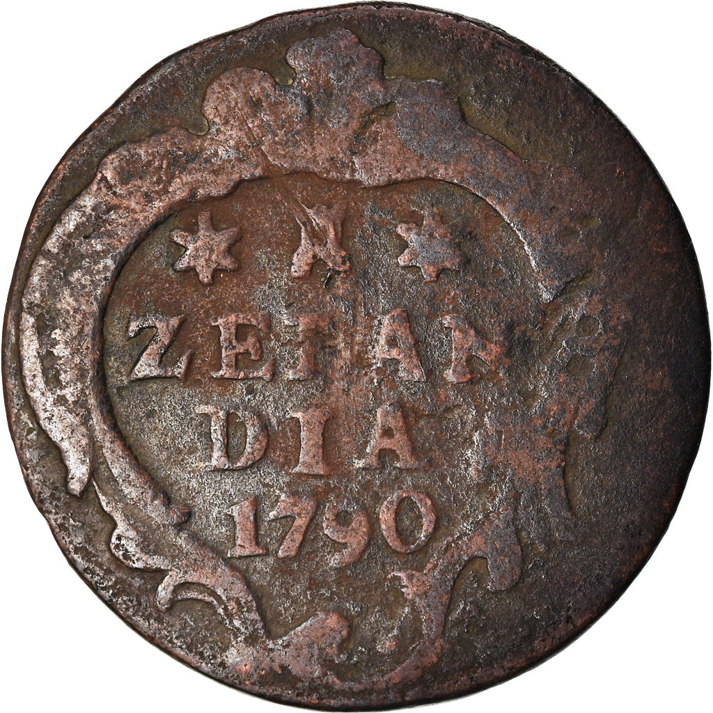 Coin, Netherlands, ZEELAND, Duit, 1790, VF(20-25), Copper, KM:101.1