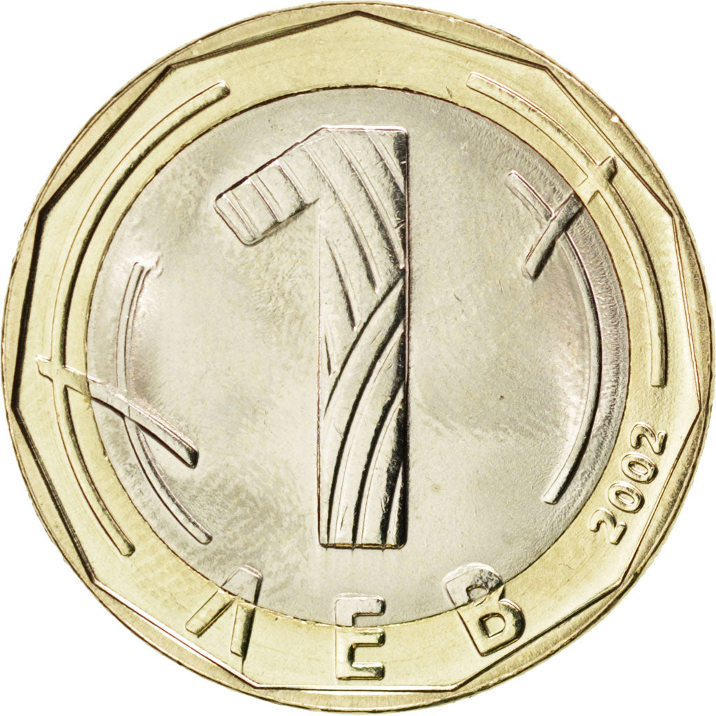 Münze, Bulgarien, Lev, 2002, UNZ, Bi-Metallic, KM:254
