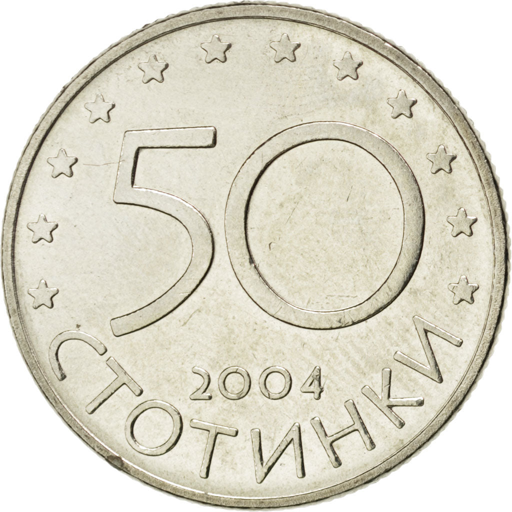 BULGARIA, 50 Stotinki, 2004, Sofia, KM #272, MS(63), Copper-Nickel-Zinc, 22.5,..