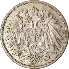 Moeda, Áustria, Franz Joseph I, 20 Heller, 1908, EF(40-45), Níquel, KM:2803