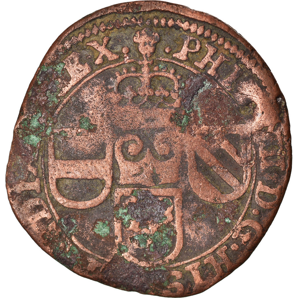 Münze, Spanische Niederlande, BRABANT, Philip IV, Liard, 12 Mites, 1654