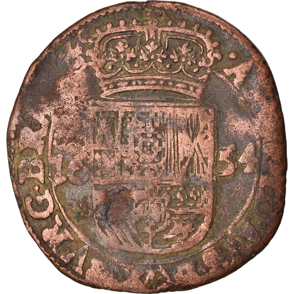 Münze, Spanische Niederlande, BRABANT, Philip IV, Liard, 12 Mites, 1654