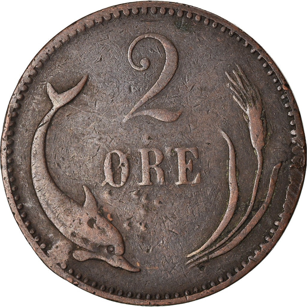 Monnaie, Danemark, Christian IX, 2 Öre, 1891, TB+, Bronze, KM:793.1