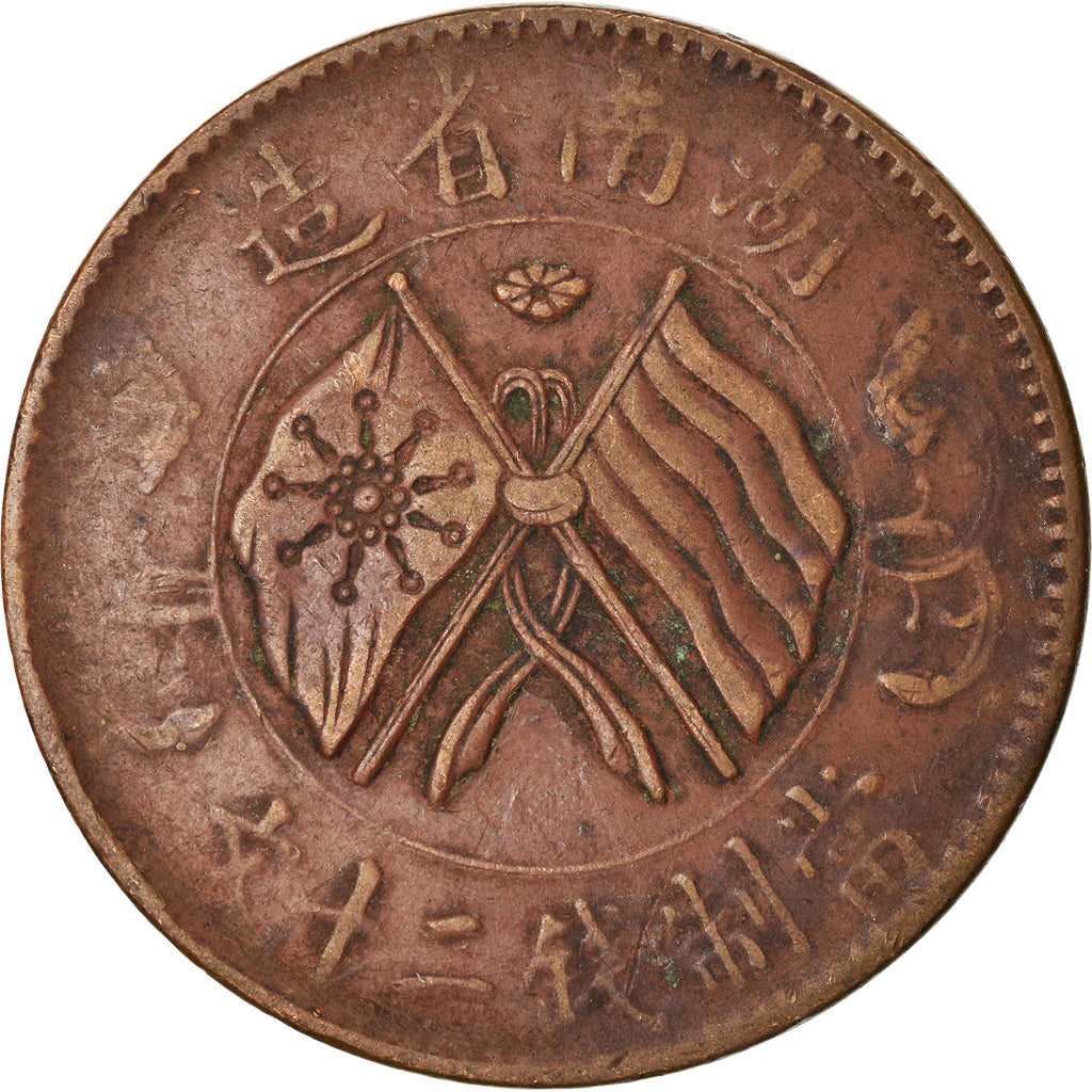 Münze, China, HUNAN PROVINCE, 20 Cash, 1919, S+, Kupfer, KM:400.9