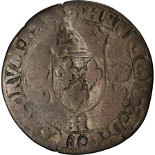 Moneta, Francia, Henri II, Douzain aux croissants, 1550, La Rochelle, B+