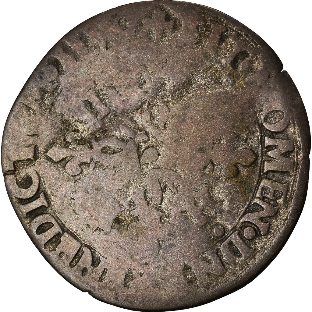 Coin, France, Henri II, Douzain aux croissants, 1550, La Rochelle, F(12-15)