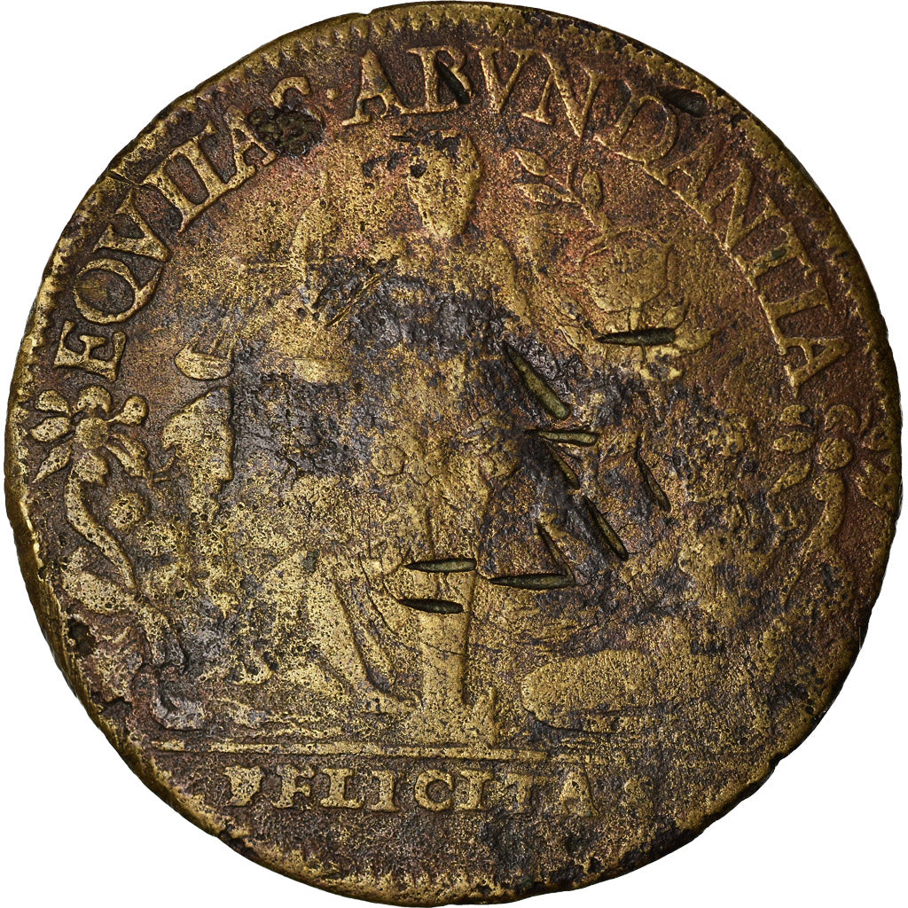 Francia, Token, Royal, Charles IX, Equitas, Abundantia, Felicitas, BC+, Latón