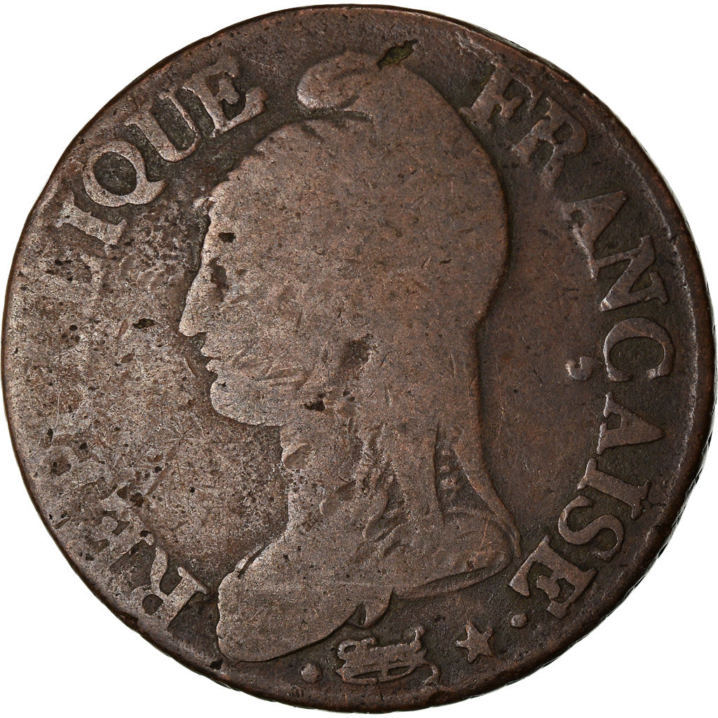 Münze, Frankreich, Dupré, 5 Centimes, AN 8, Paris, SGE+, Bronze, Gadoury:126a