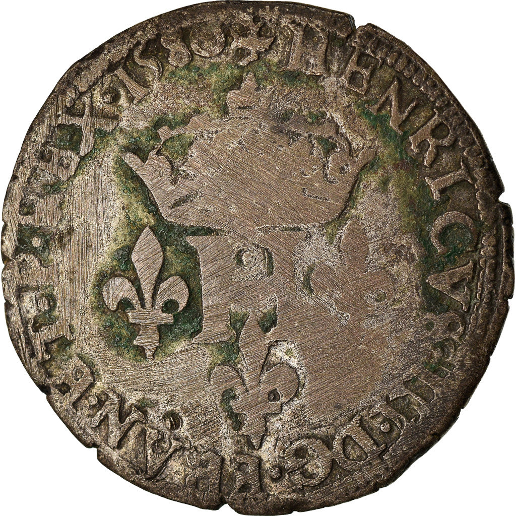 Munten, Frankrijk, Henri III, Double Sol Parisis, 1580, Dijon, FR, Billon