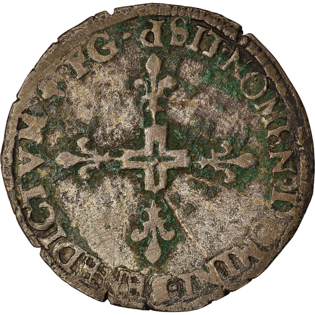 Munten, Frankrijk, Henri III, Double Sol Parisis, 1580, Dijon, FR, Billon