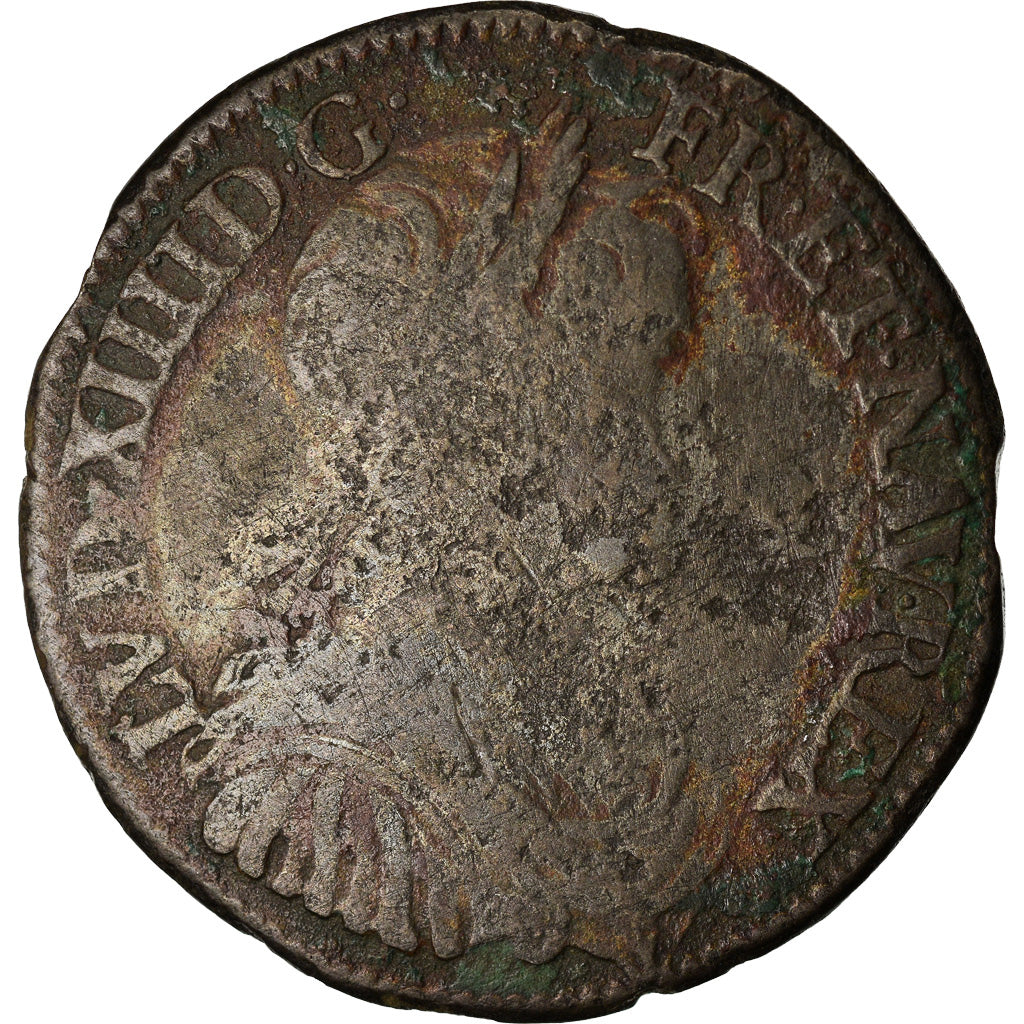Munten, Frankrijk, Louis XIV, 1/2 Ecu, 1655, Bourges, Contemporary forgery, FR