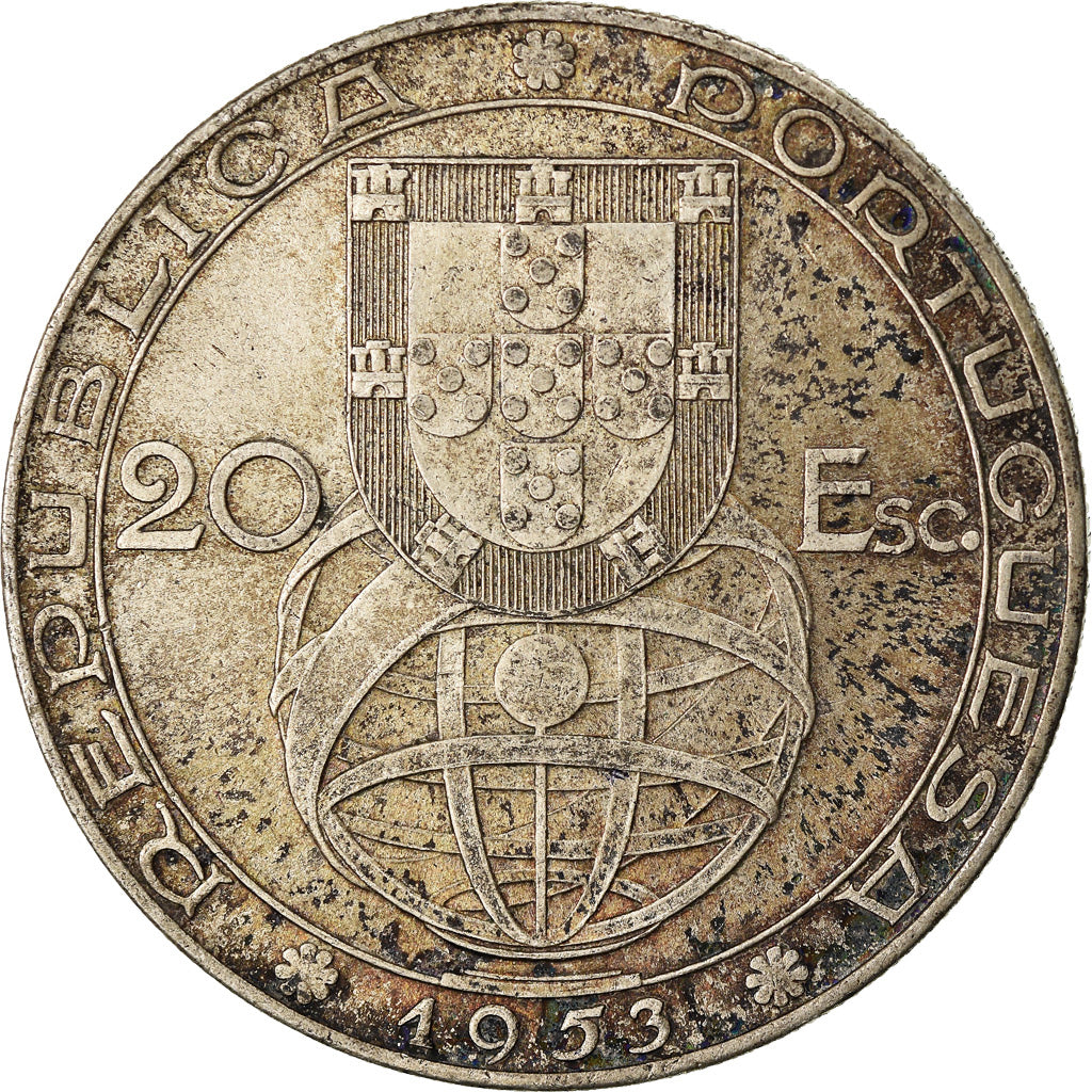 Moneta, Portogallo, 20 Escudos, 1953, BB, Argento, KM:585