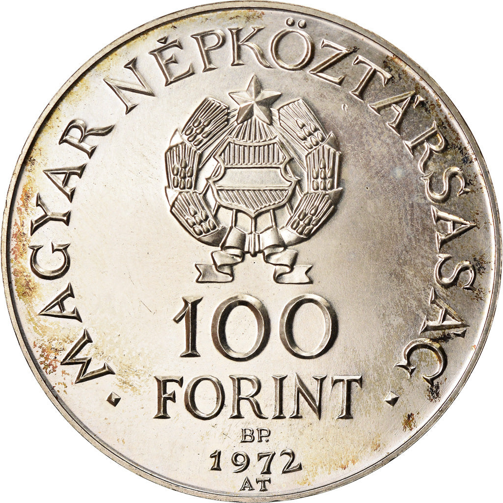 Coin, Hungary, 100 Forint, Szaz, 1972, Budapest, AU(55-58), Silver, KM:598