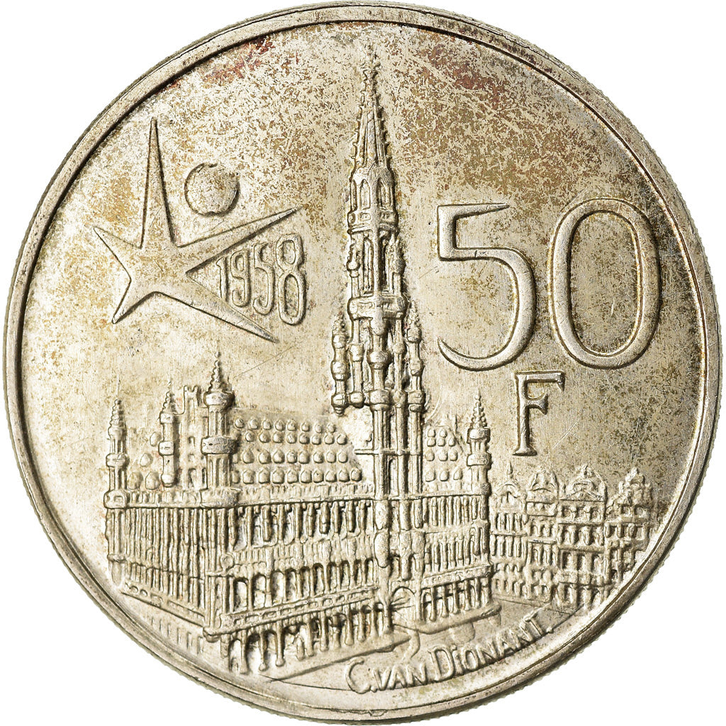 Moneta, Belgio, Baudouin I, 50 Francs, 50 Frank, 1958, SPL-, Argento, KM:150.1