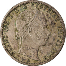 Moeda, Áustria, Franz Joseph I, 1/4 Florin, 1861, Vienne, EF(40-45), Prata