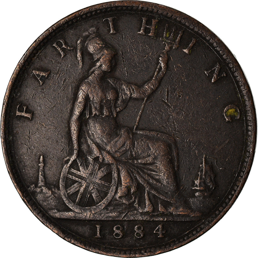 Münze, Großbritannien, Victoria, Farthing, 1884, SS, Bronze, KM:753