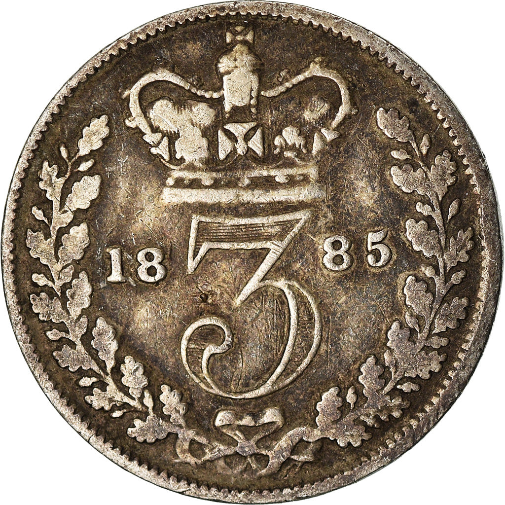 Coin, Great Britain, Victoria, 3 Pence, 1885, VF(30-35), Silver, KM:730