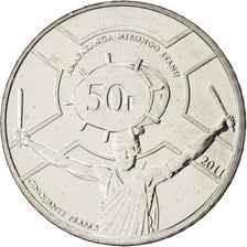 BURUNDI, 50 Francs, 2011, KM #22, MS(63), Nickel Plated Steel, 7.37