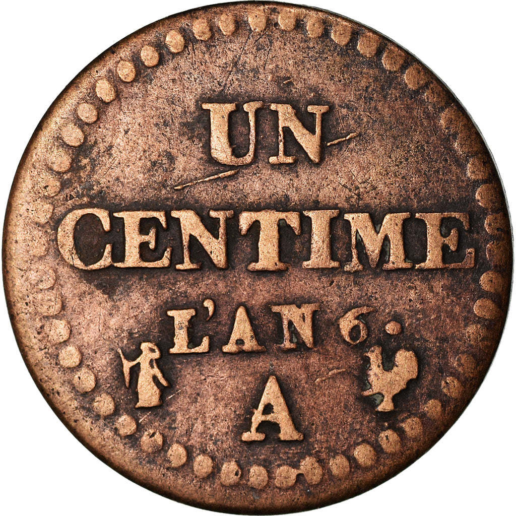 Monnaie, France, Dupré, Centime, AN 6, Paris, TB+, Bronze, Gadoury:76, KM:646