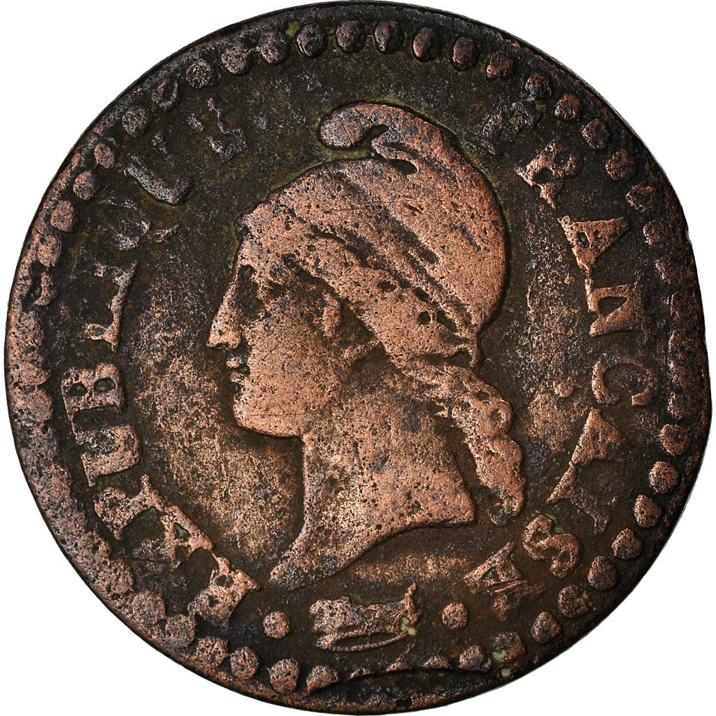 Coin, France, Dupré, Centime, AN 7, Paris, VF(30-35), Bronze, KM:646