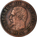 Moneda, Francia, Napoleon III, Napoléon III, Centime, 1855, Rouen, MBC, Bronce