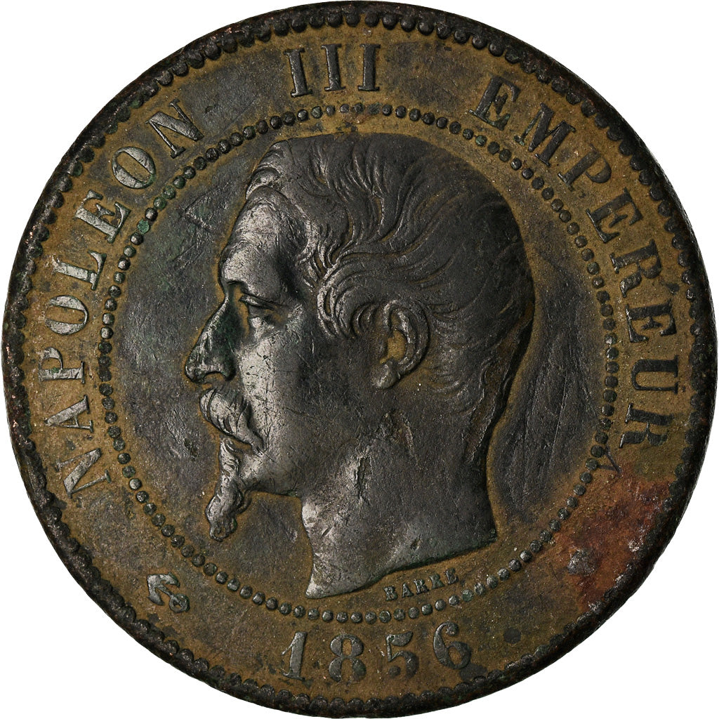 Moneda, Francia, Napoleon III, Napoléon III, 10 Centimes, 1856, Marseille, BC+